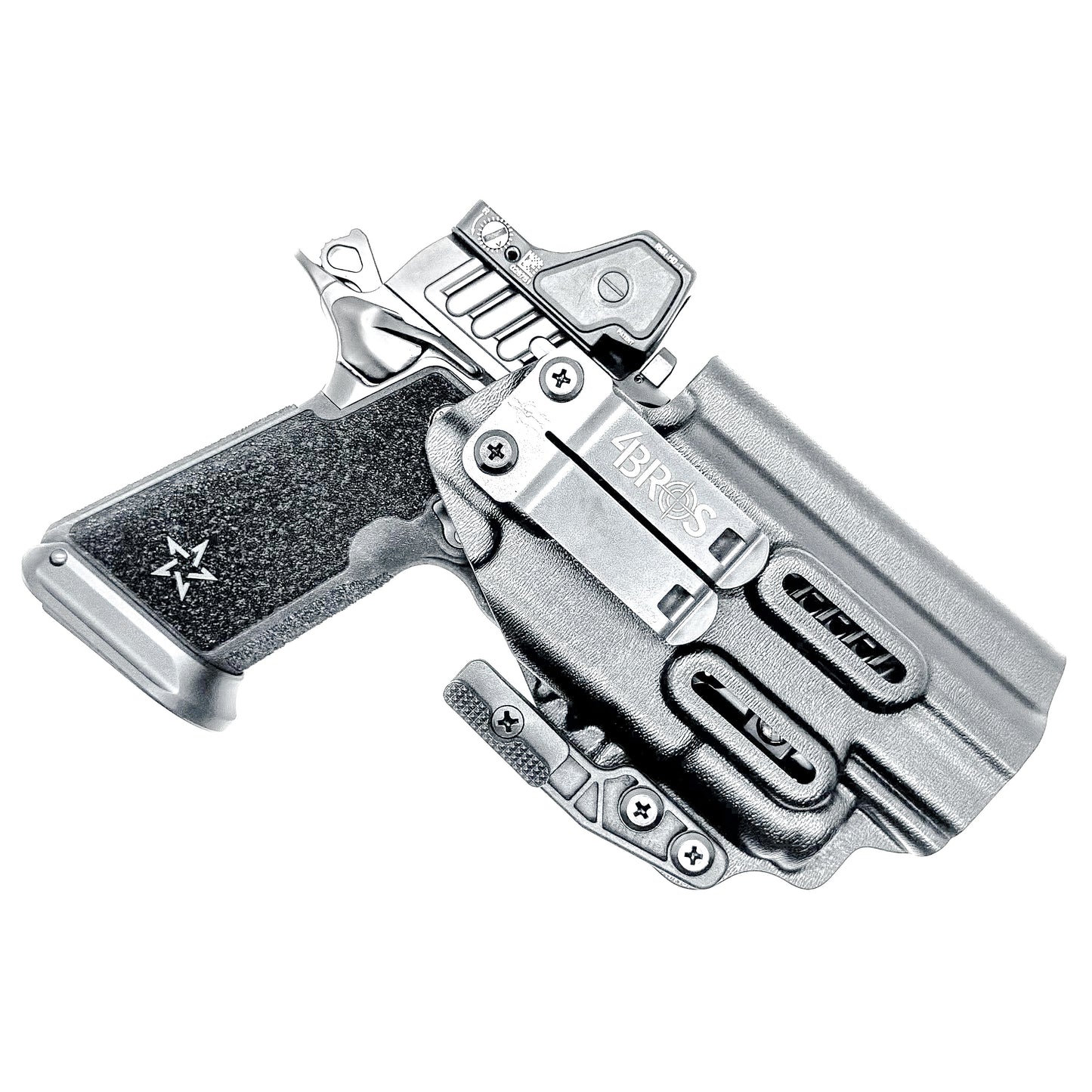 IWB inside the waistband holster for the Staccato HD P4.5 and Surefire XC3 from Four Brothers