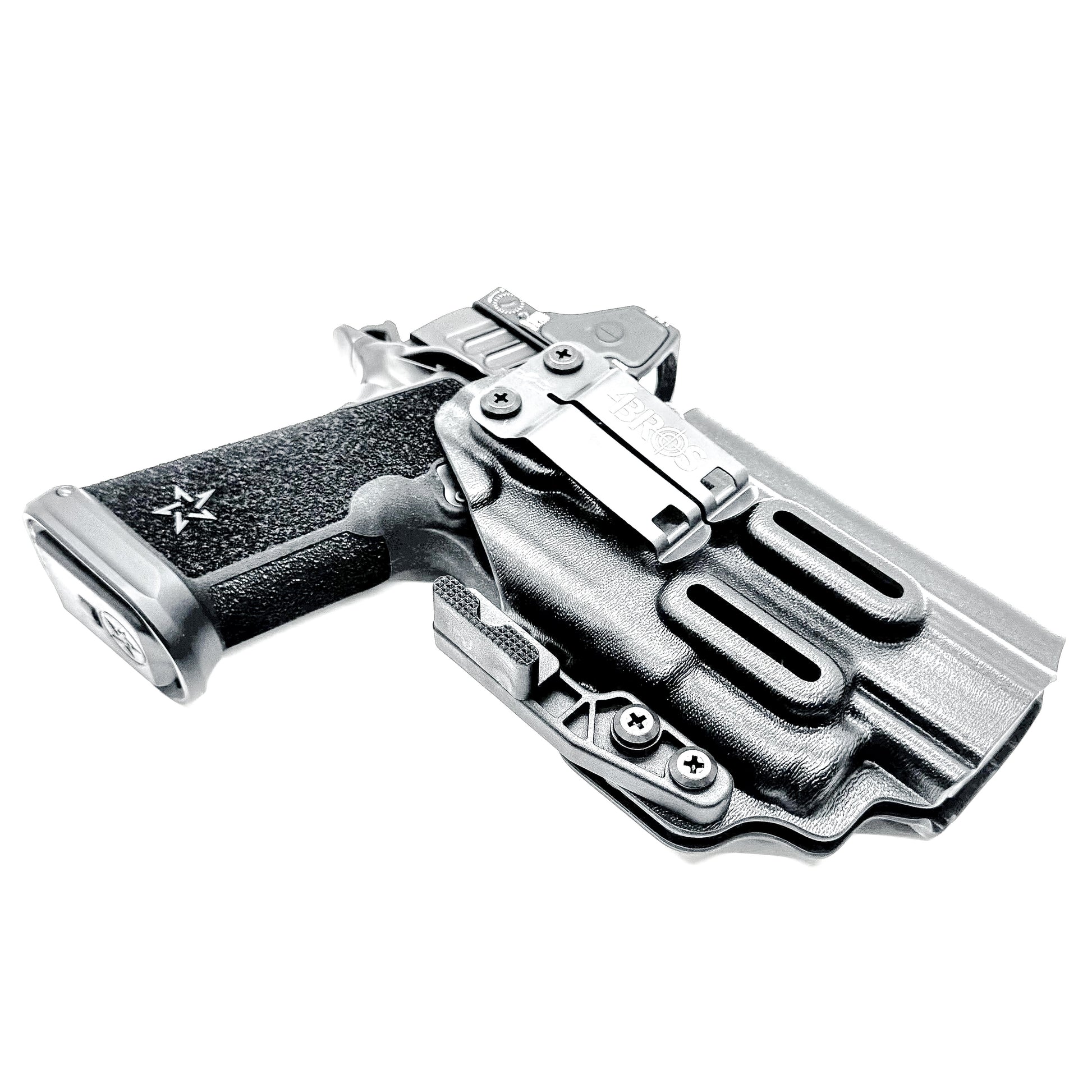 IWB inside the waistband holster for the Staccato HD P4.5 and Surefire XC3 from Four Brothers