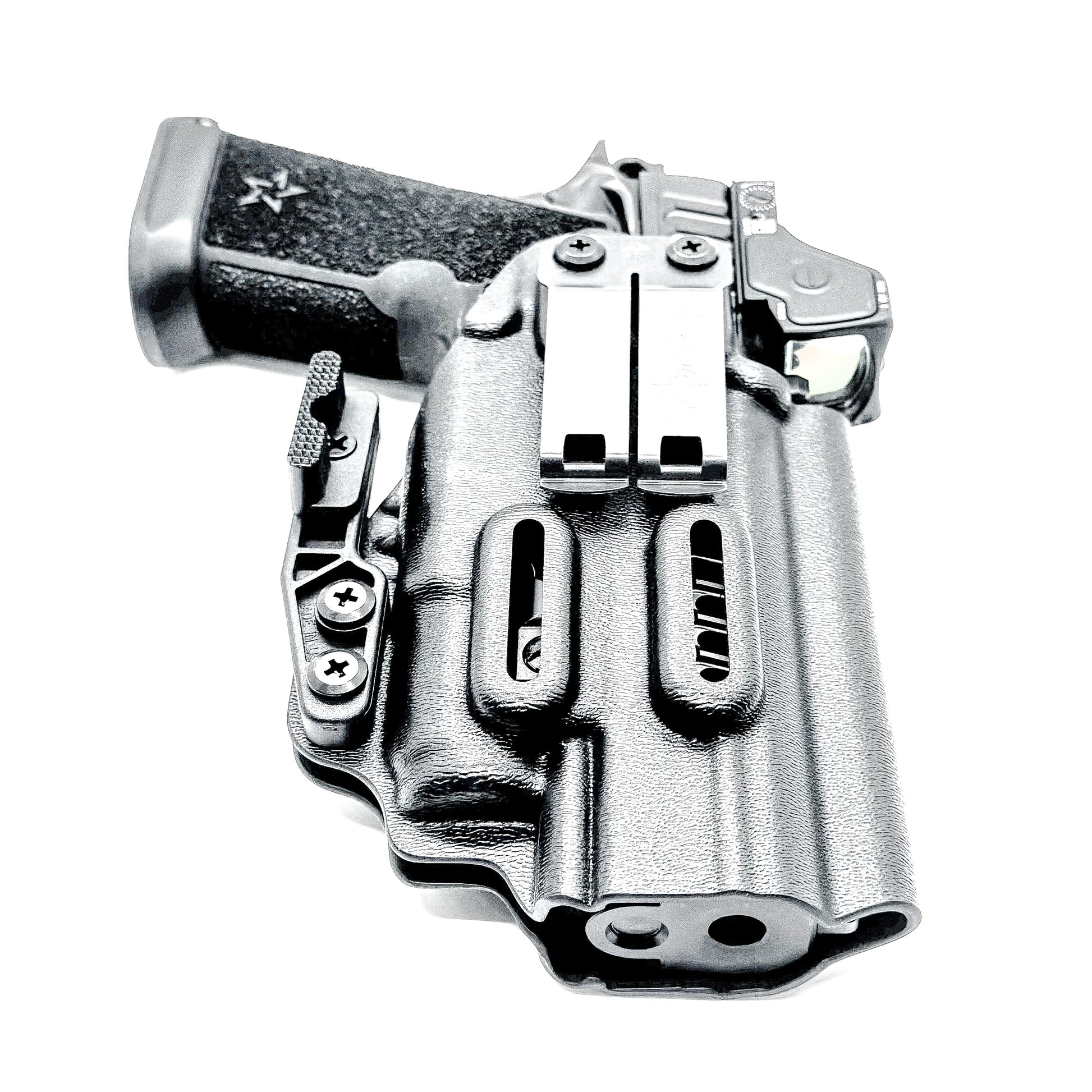 IWB inside the waistband holster for the Staccato HD P4.5 and Surefire XC3 from Four Brothers