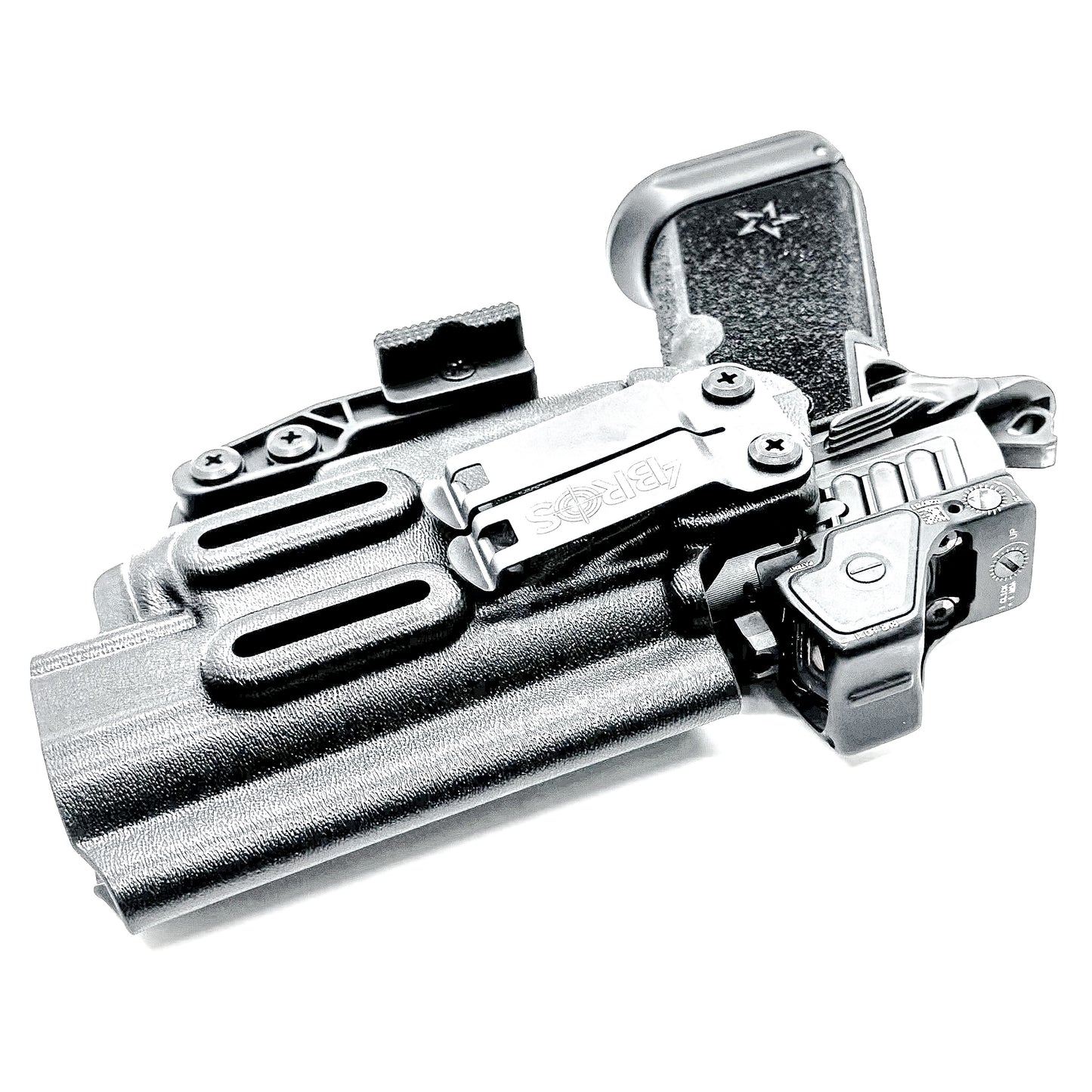 IWB inside the waistband holster for the Staccato HD P4.5 and Surefire XC3 from Four Brothers