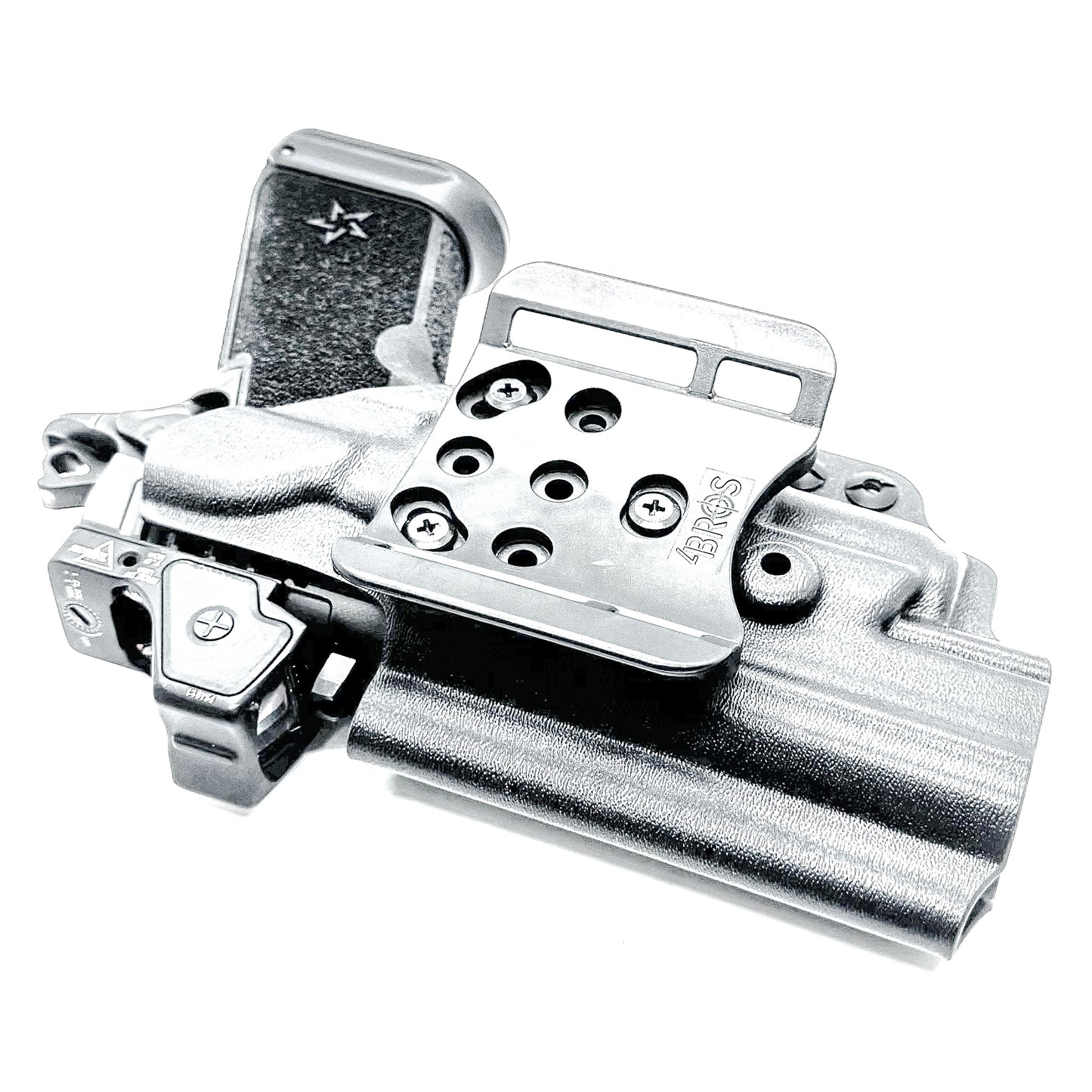 OWB Outside Waistband holster for the Staccato HD P4.5 and Surefire XC3 from Four Brothers