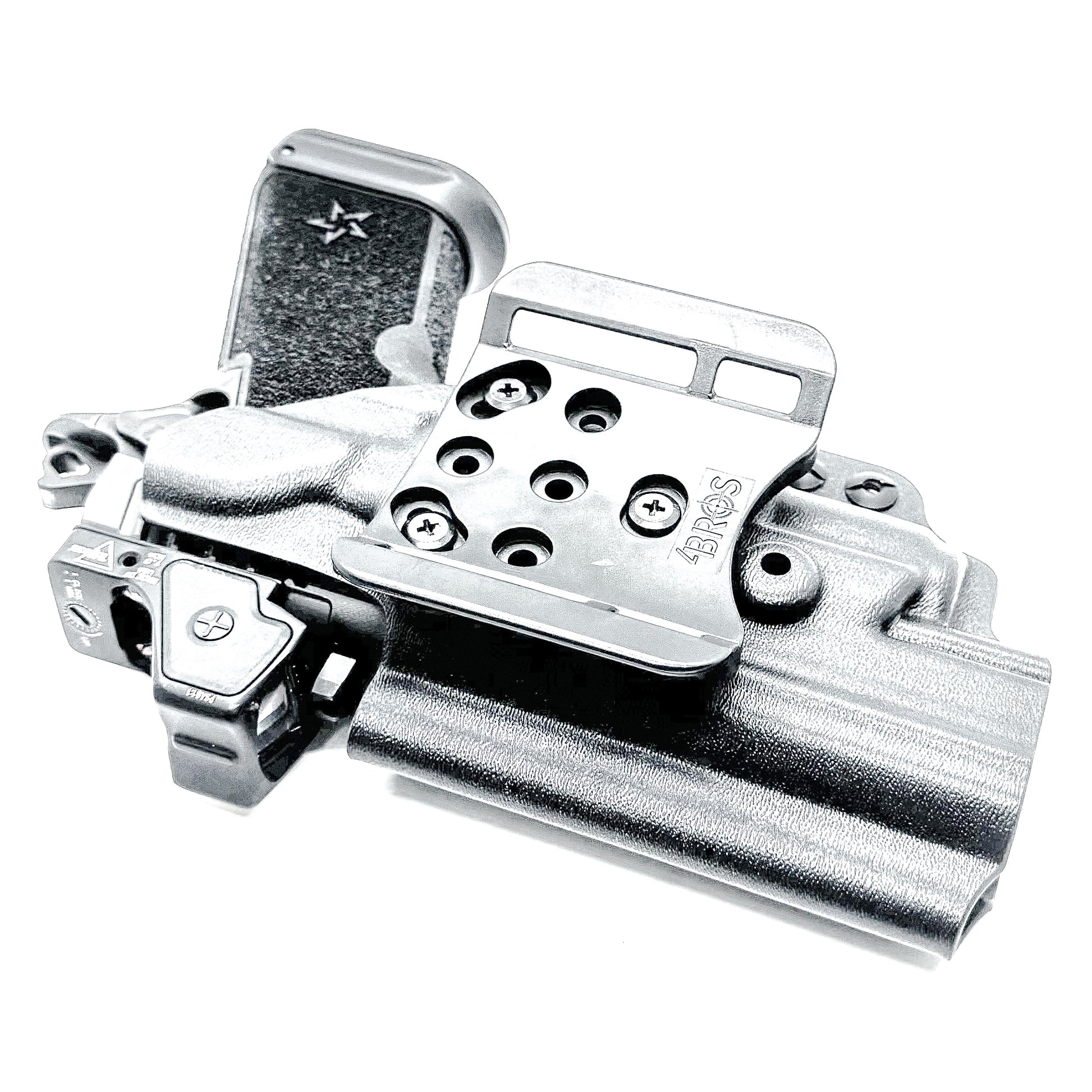 OWB Outside Waistband holster for the Staccato HD P4.5 and Surefire XC3 from Four Brothers