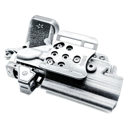 OWB Outside Waistband holster for the Staccato HD P4.5 and Surefire XC3 from Four Brothers