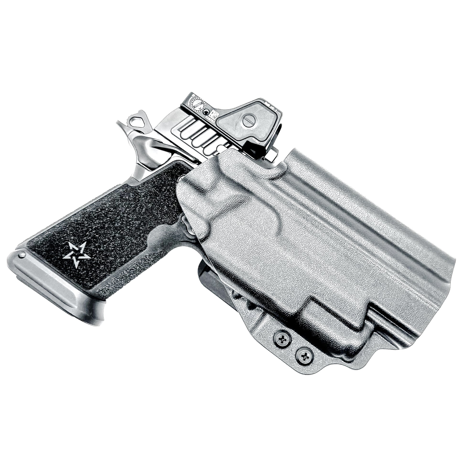 OWB Outside Waistband holster for the Staccato HD P4.5 and Surefire XC3 from Four Brothers