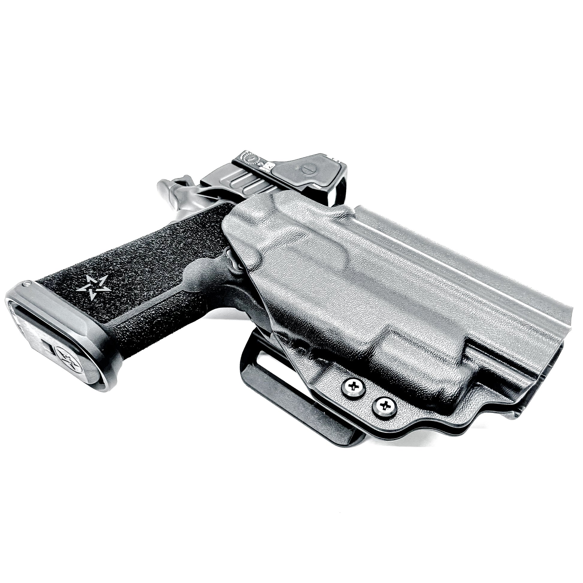 OWB Outside Waistband holster for the Staccato HD P4.5 and Surefire XC3 from Four Brothers