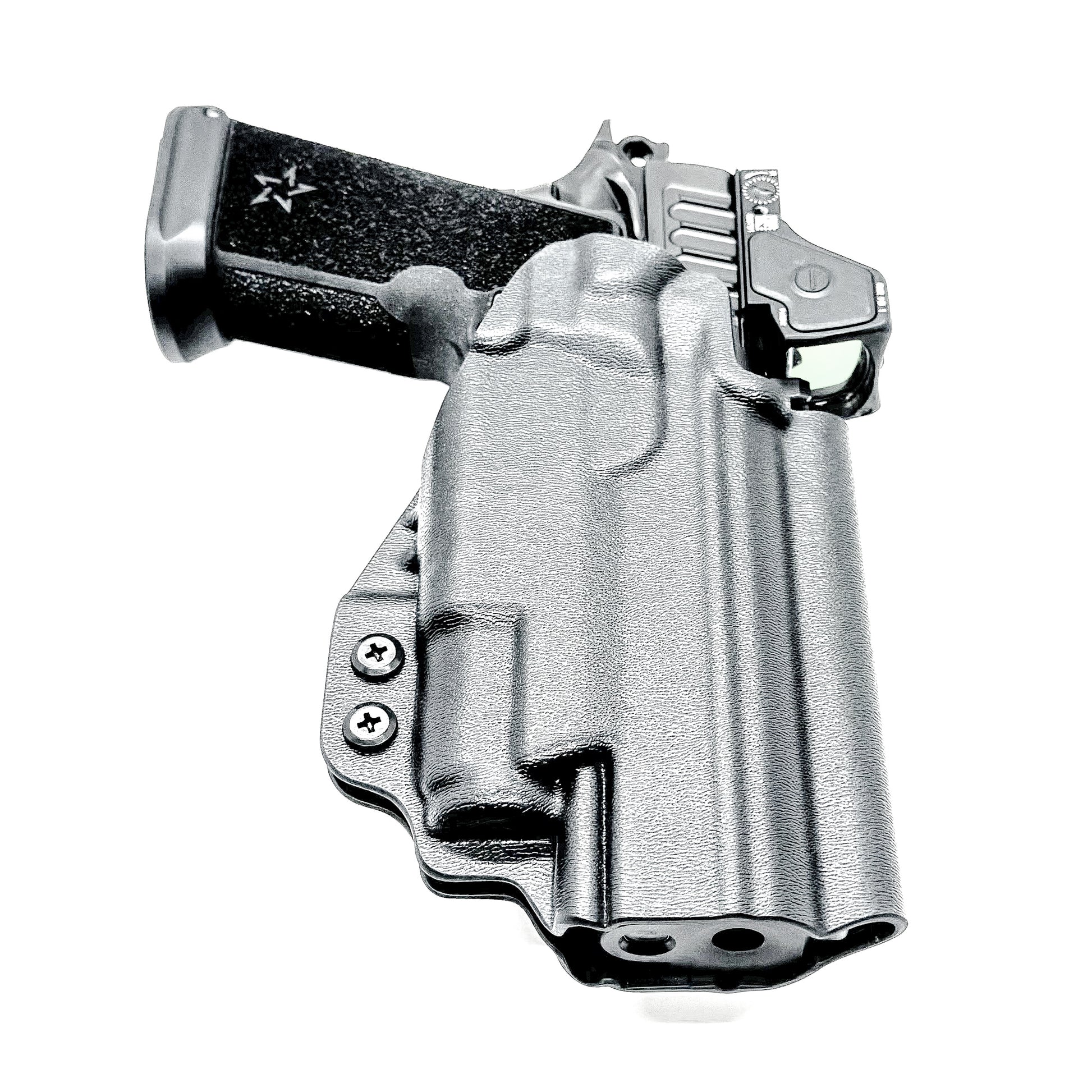 OWB Outside Waistband holster for the Staccato HD P4.5 and Surefire XC3 from Four Brothers
