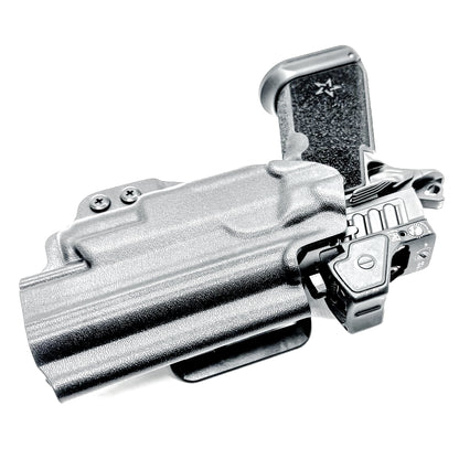 OWB Outside Waistband holster for the Staccato HD P4.5 and Surefire XC3 from Four Brothers