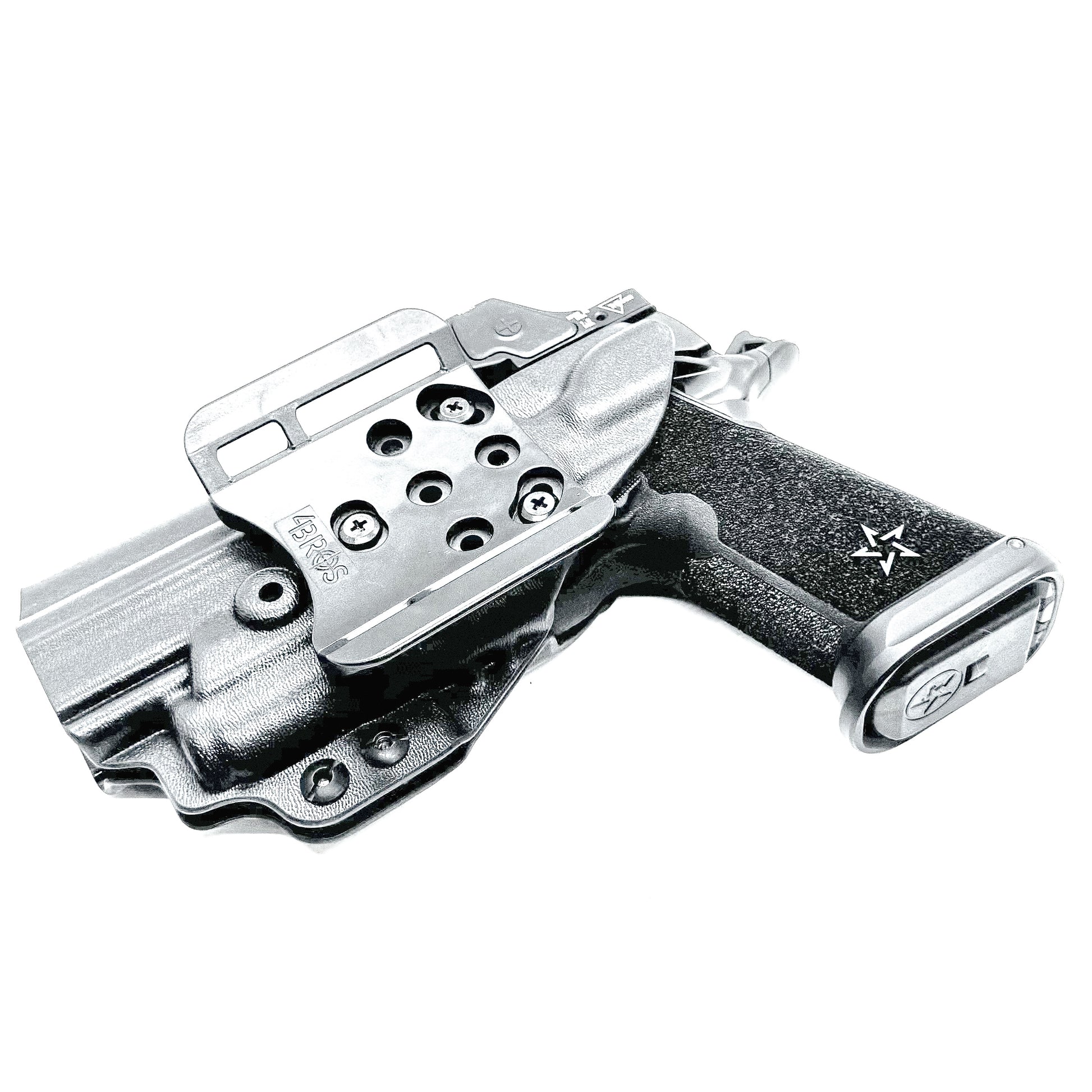 OWB Outside Waistband holster for the Staccato HD P4.5 and Surefire XC3 from Four Brothers