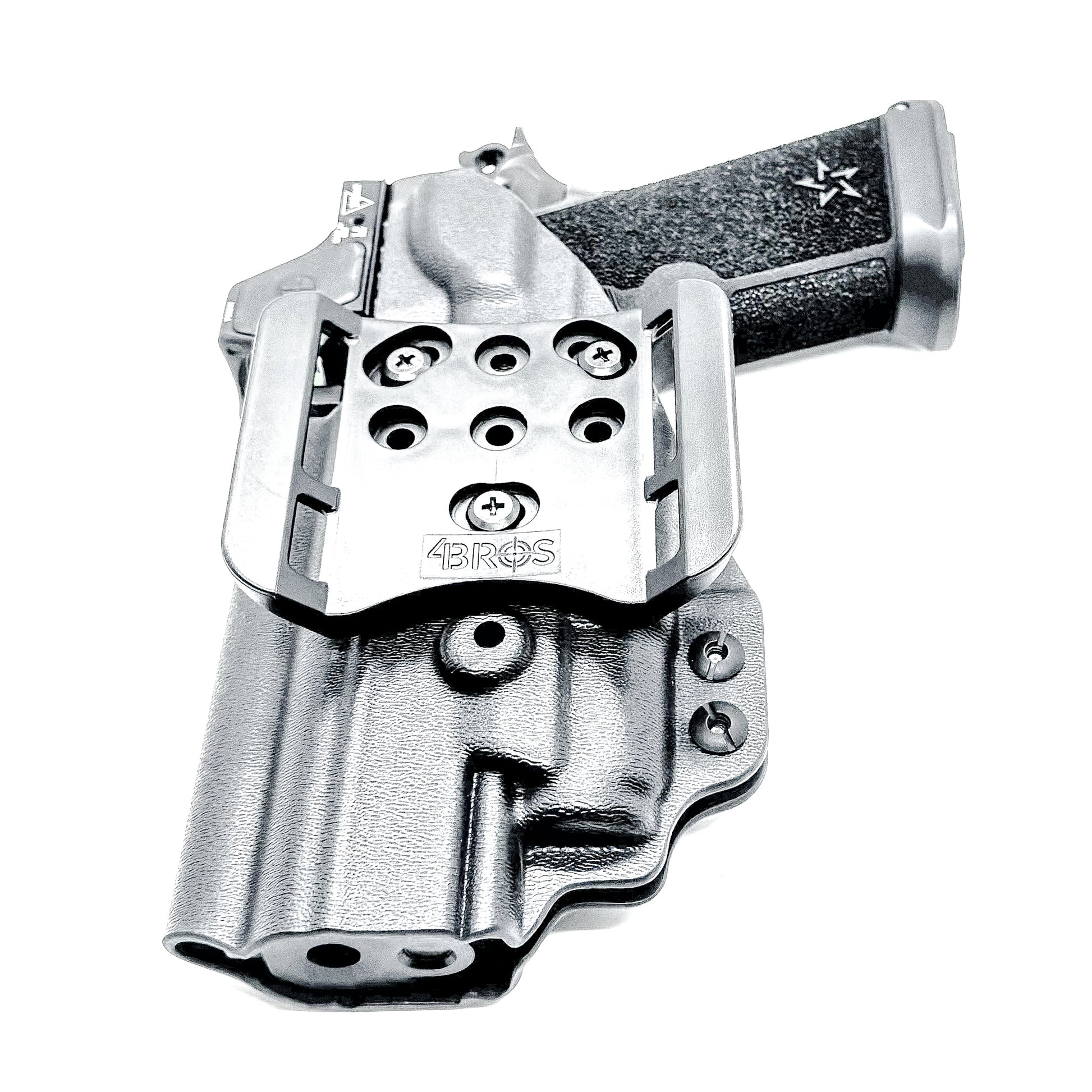 OWB Outside Waistband holster for the Staccato HD P4.5 and Surefire XC3 from Four Brothers