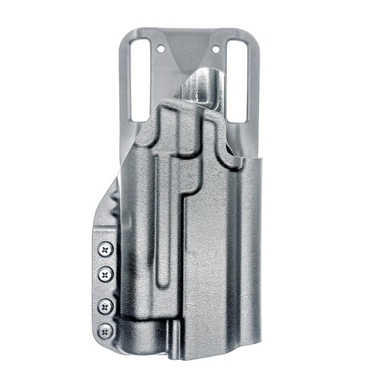 Light-Duty and Competition OWB holster for the Staccato HD P4.5 and Streamlight TLR-1 HL or TLR-1 HP for Outside Waistband range & competition use.