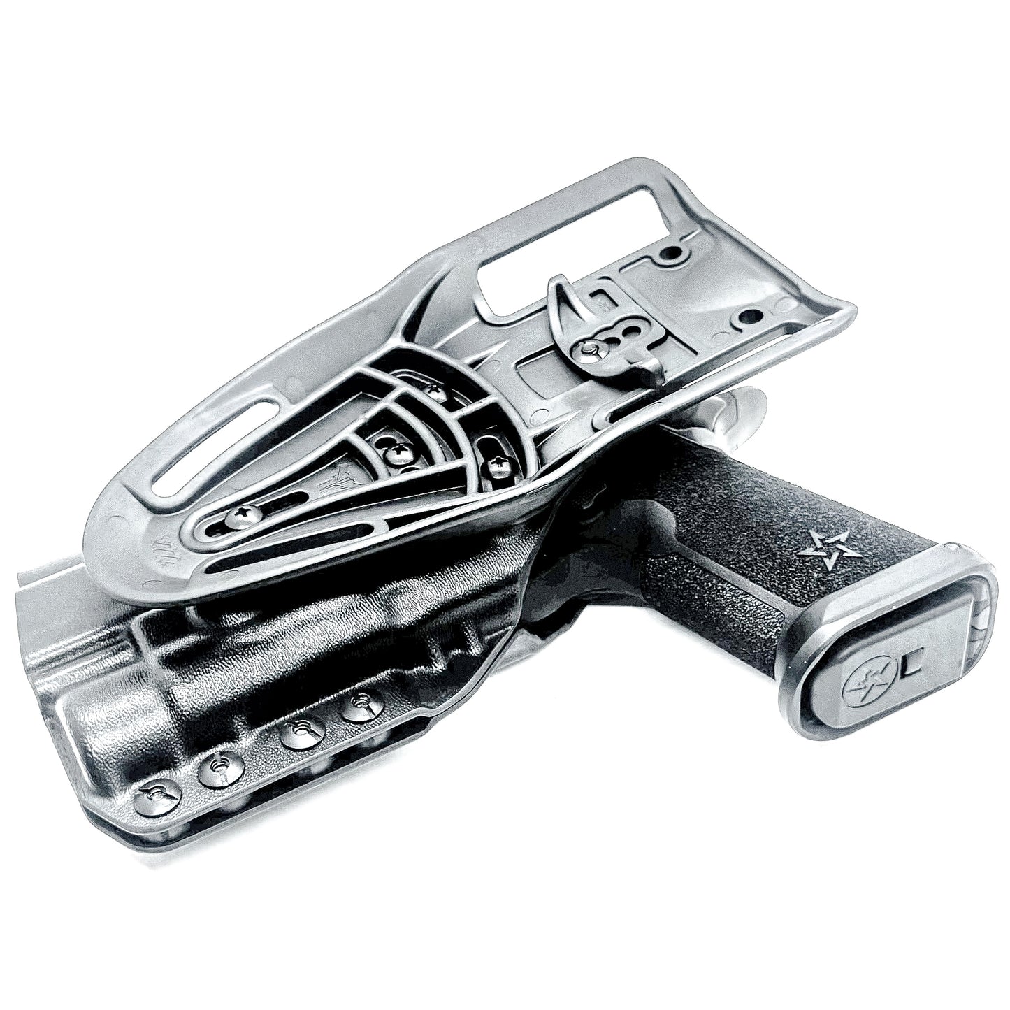 Light-Duty and Competition OWB holster for the Staccato HD P4.5 and Streamlight TLR-1 HL or TLR-1 HP for Outside Waistband range & competition use.