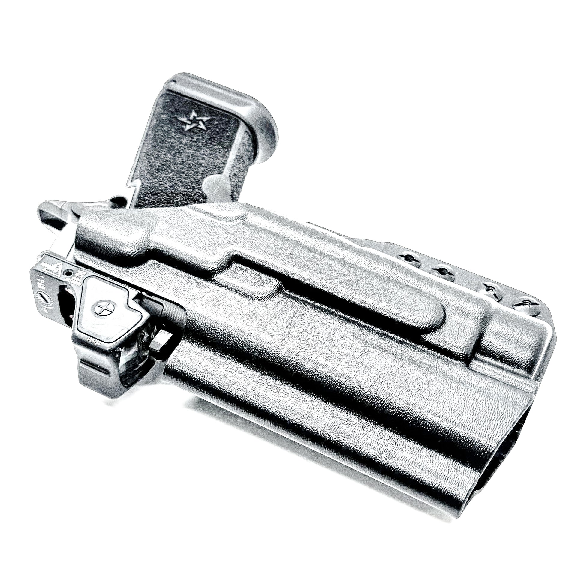IWB holster for the Staccato HD P4.5 and Streamlight TLR-1 HL or TLR-1 HP for Inside Waistband concealed carry.