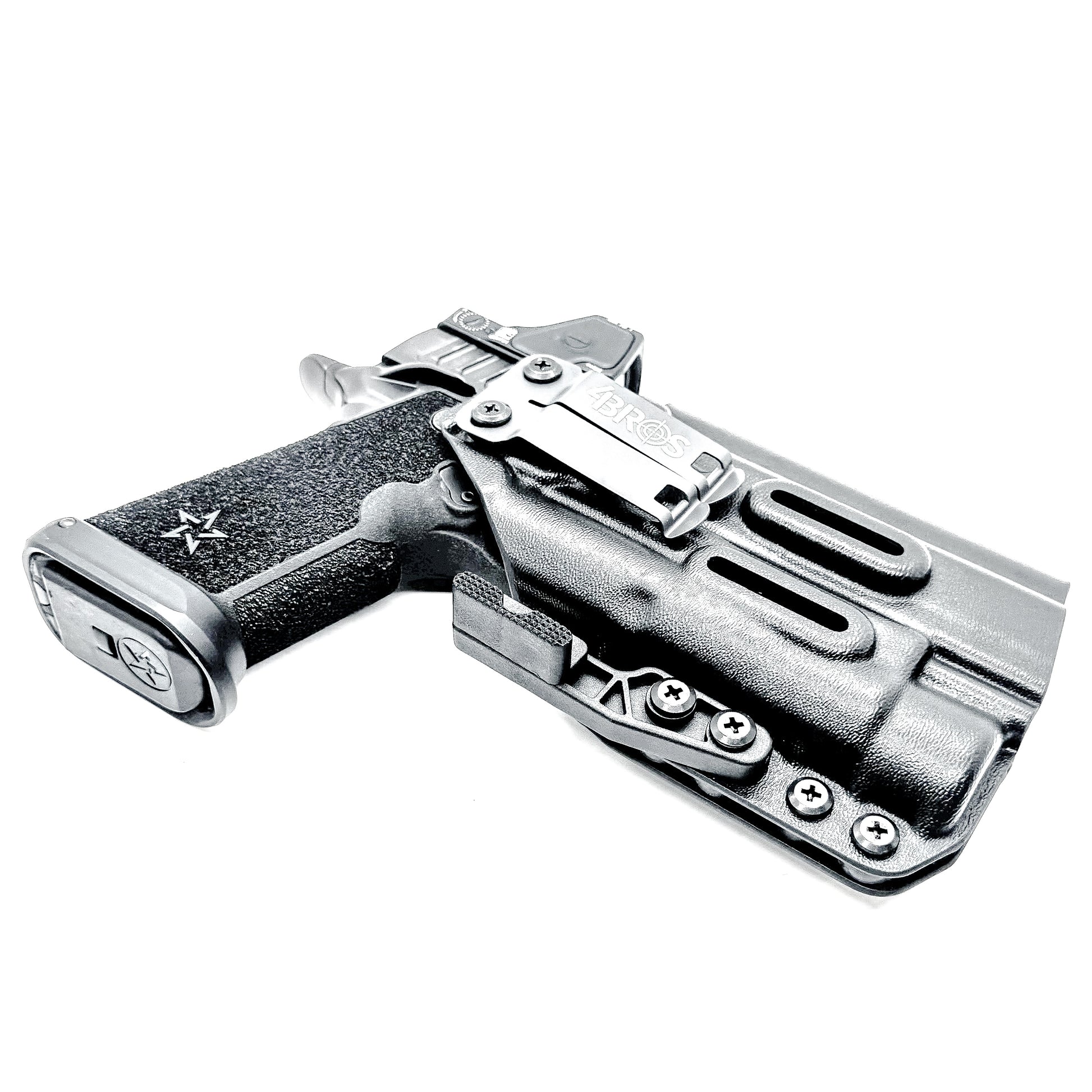 IWB holster for the Staccato HD P4.5 and Streamlight TLR-1 HL or TLR-1 HP for Inside Waistband concealed carry.