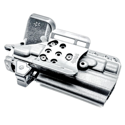 OWB holster for the Staccato HD P4.5 and Streamlight TLR-1 HL or TLR-1 HP for Outside Waistband carry.
