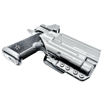 OWB holster for the Staccato HD P4.5 and Streamlight TLR-1 HL or TLR-1 HP for Outside Waistband carry.