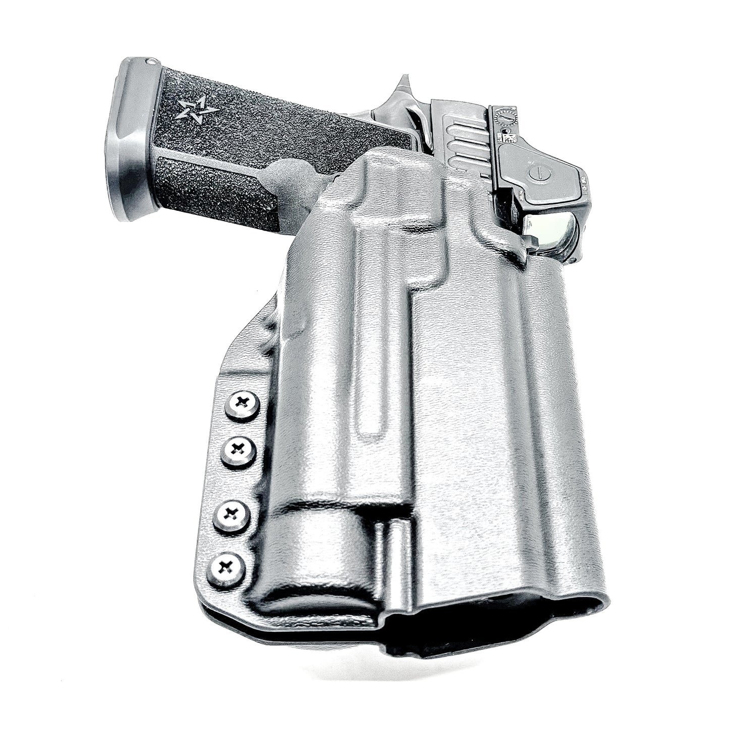 OWB holster for the Staccato HD P4.5 and Streamlight TLR-1 HL or TLR-1 HP for Outside Waistband carry.