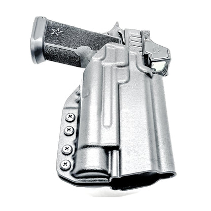 OWB holster for the Staccato HD P4.5 and Streamlight TLR-1 HL or TLR-1 HP for Outside Waistband carry.