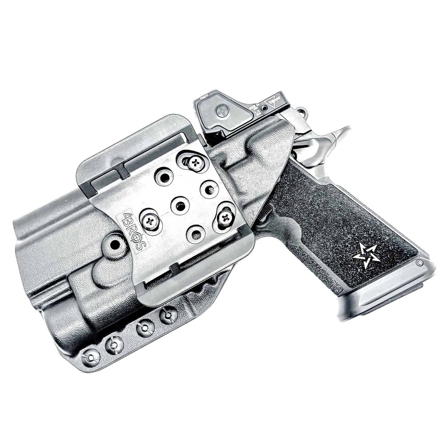 OWB holster for the Staccato HD P4.5 and Streamlight TLR-1 HL or TLR-1 HP for Outside Waistband carry.