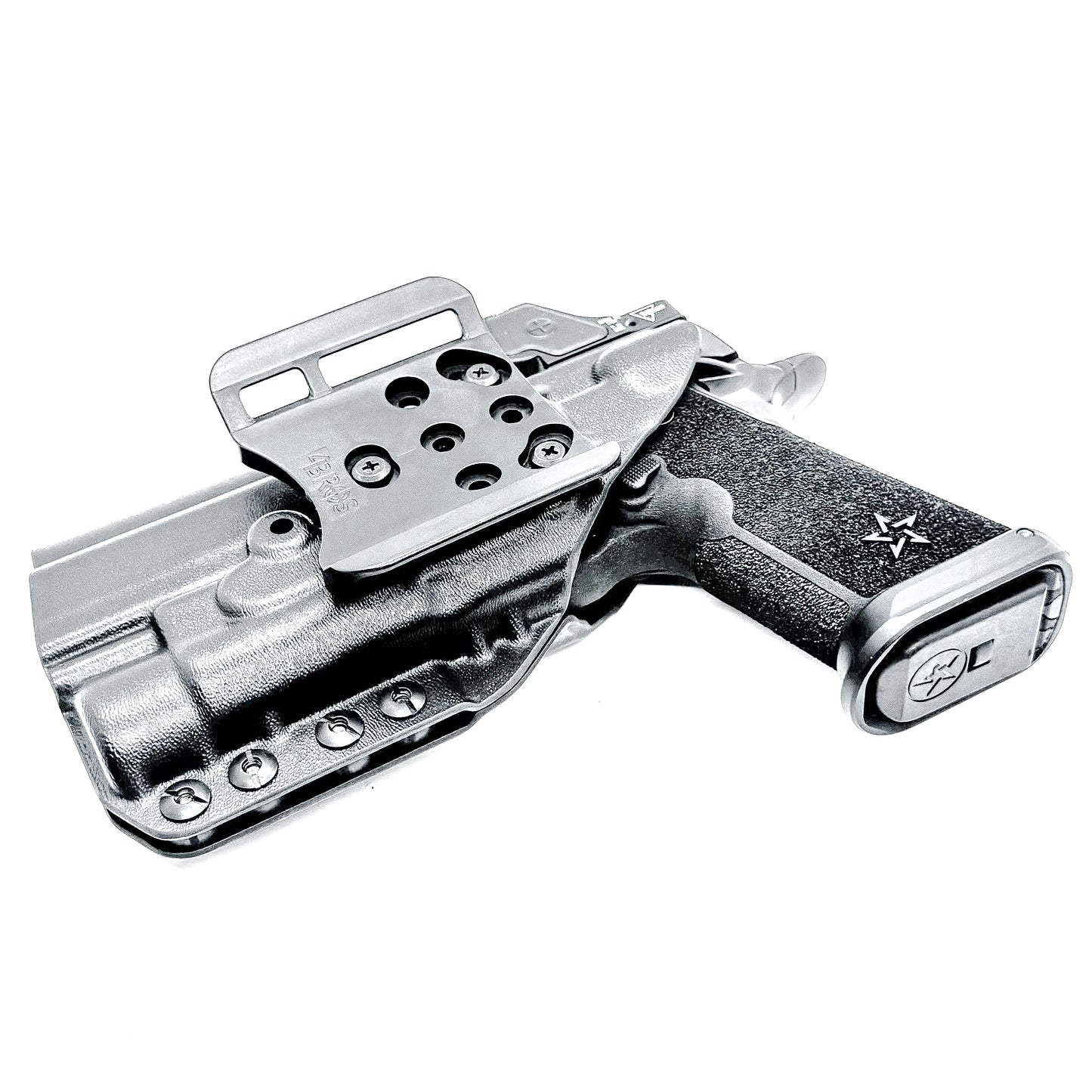 OWB holster for the Staccato HD P4.5 and Streamlight TLR-1 HL or TLR-1 HP for Outside Waistband carry.