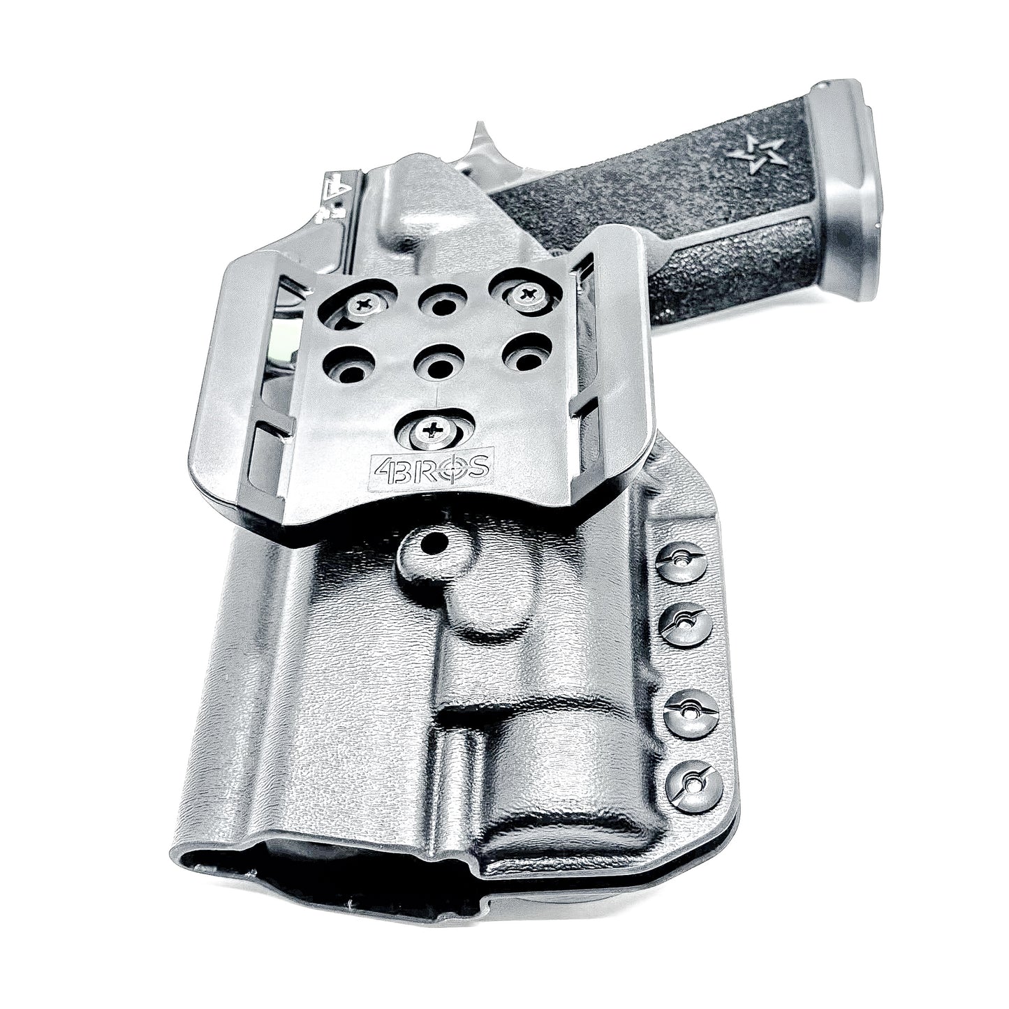 OWB holster for the Staccato HD P4.5 and Streamlight TLR-1 HL or TLR-1 HP for Outside Waistband carry.