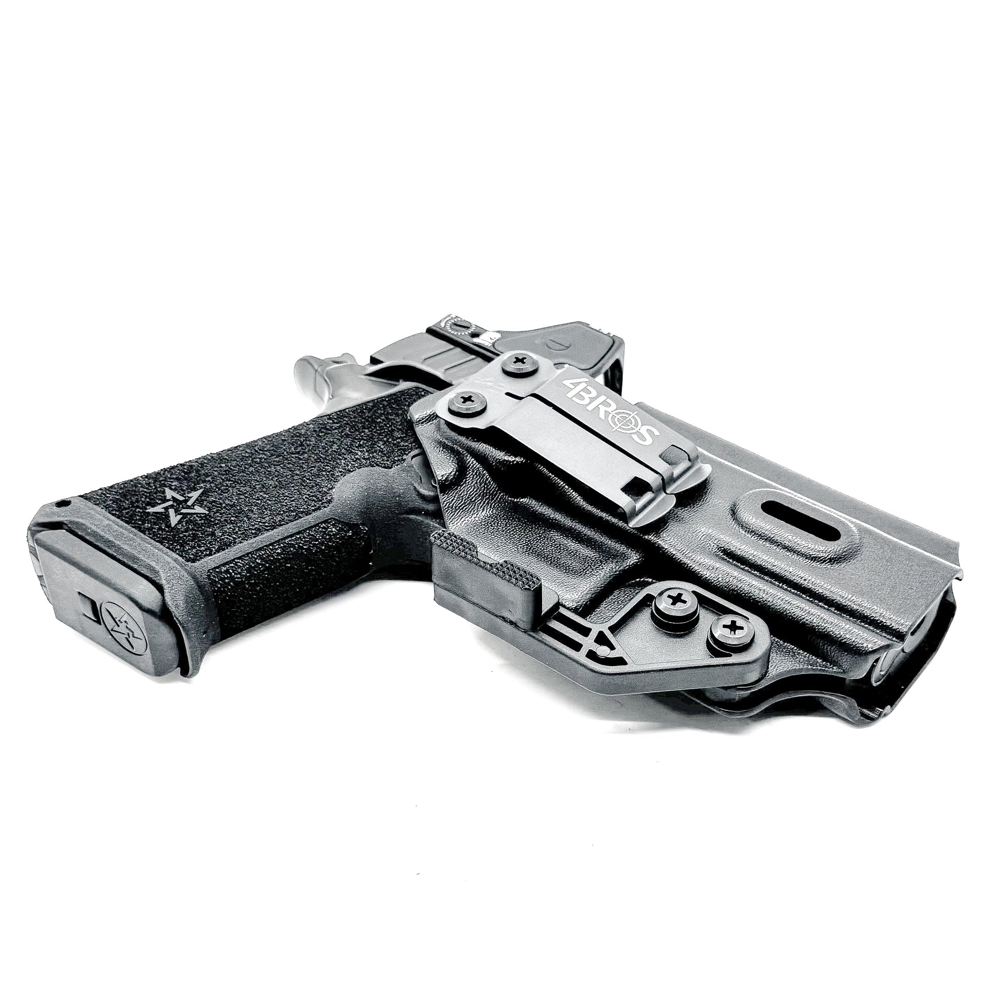 Precision-fit IWB inside the waistband holster for the Staccato HD P4 from Four Brothers. Slim, secure, and adjustable for optimal comfort and concealment.