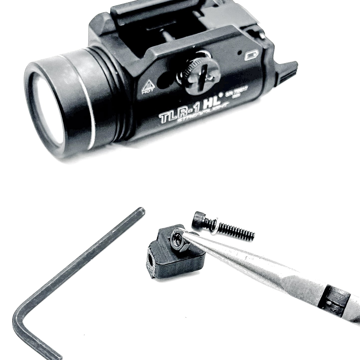 precision-made replacement key is designed specifically for the Staccato HD P4 to reposition the Streamlight TLR-1 HL closer to the trigger guard.