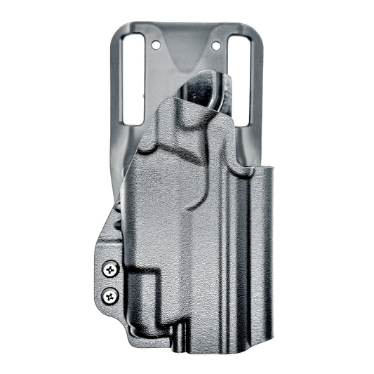 OWB outside the waistband duty & competition holster for the Staccato HD P4 and Surefire XC3 from Four Brothers