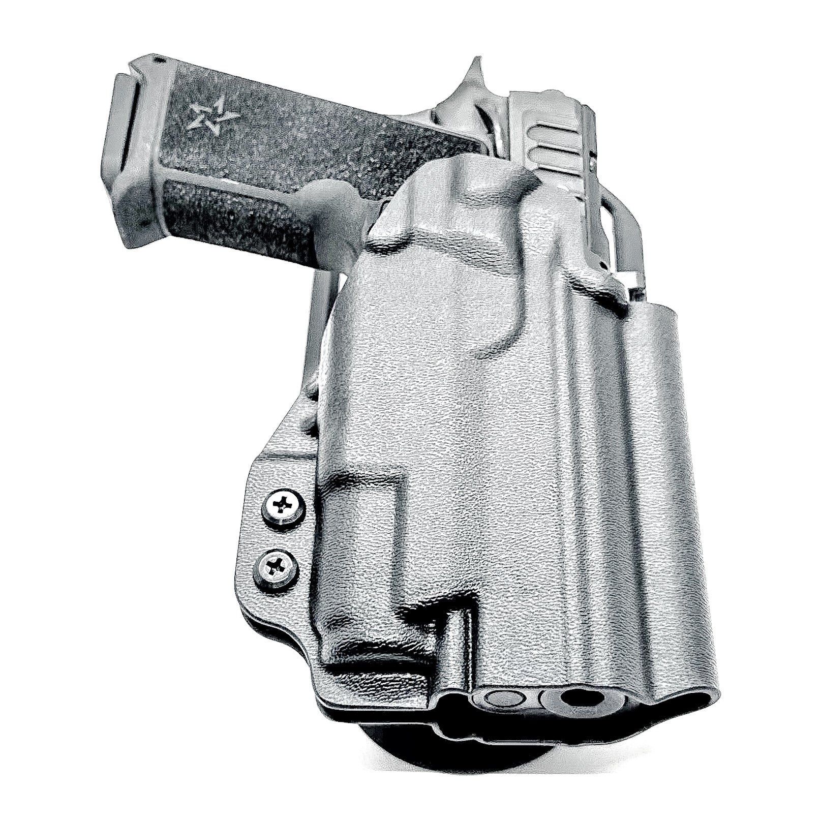 OWB outside the waistband duty & competition holster for the Staccato HD P4 and Surefire XC3 from Four Brothers