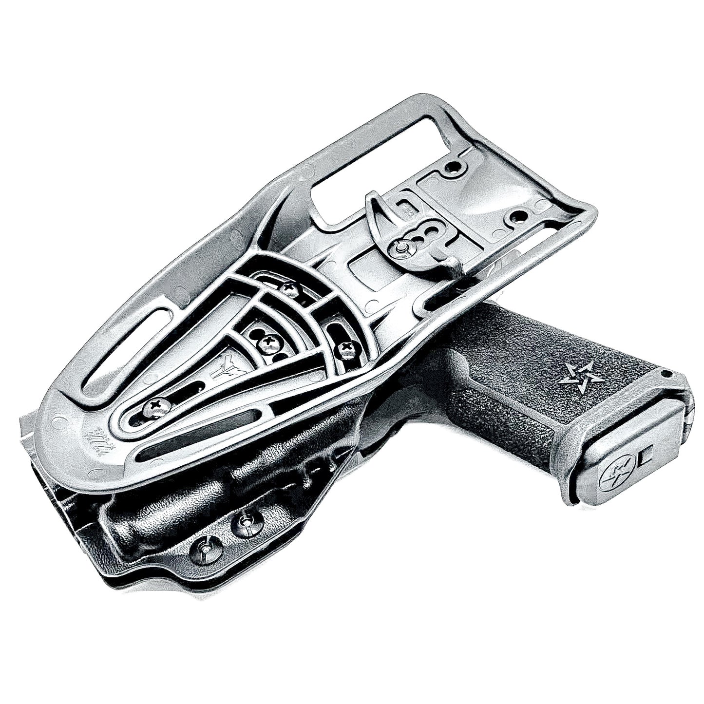 OWB outside the waistband duty & competition holster for the Staccato HD P4 and Surefire XC3 from Four Brothers