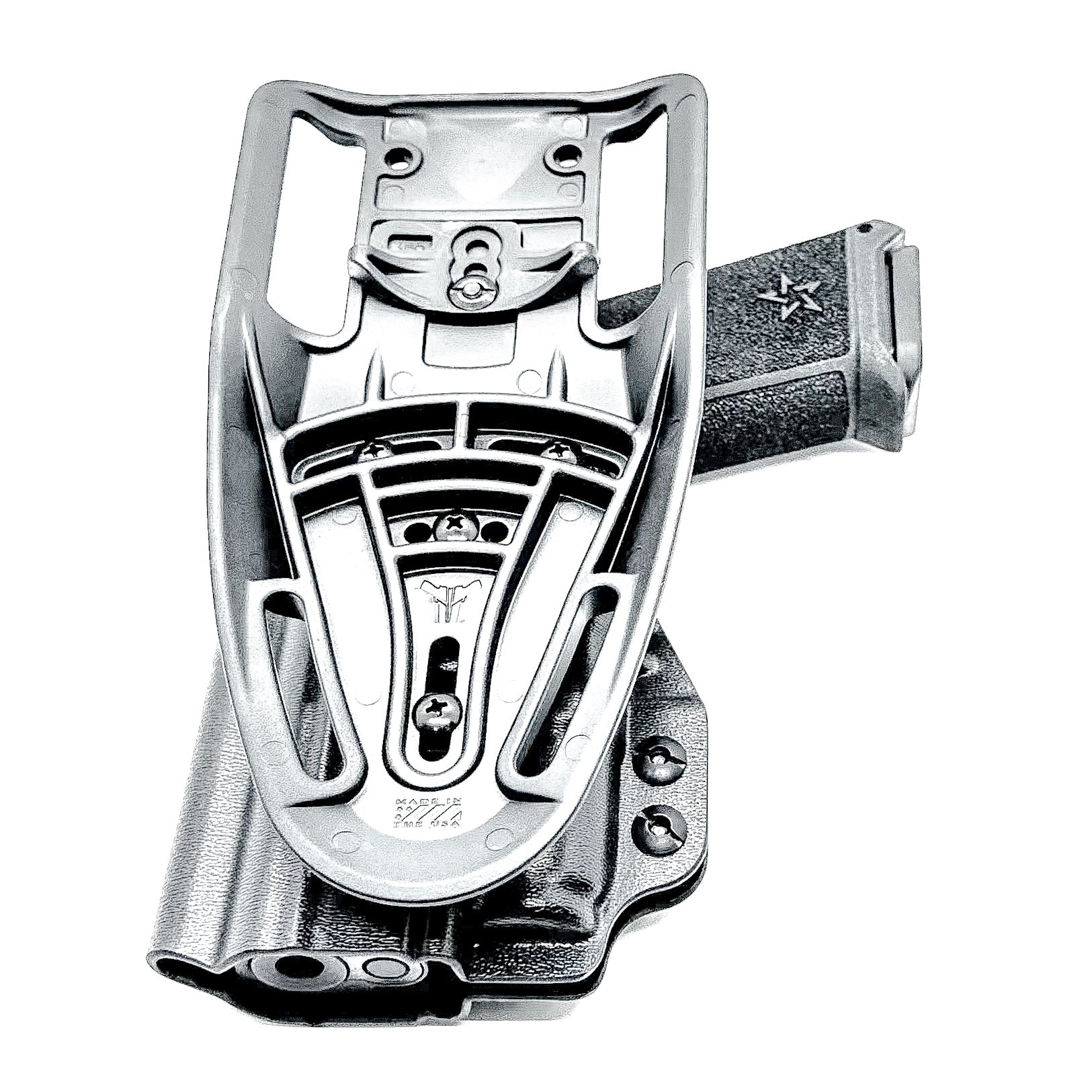 OWB outside the waistband duty & competition holster for the Staccato HD P4 and Surefire XC3 from Four Brothers