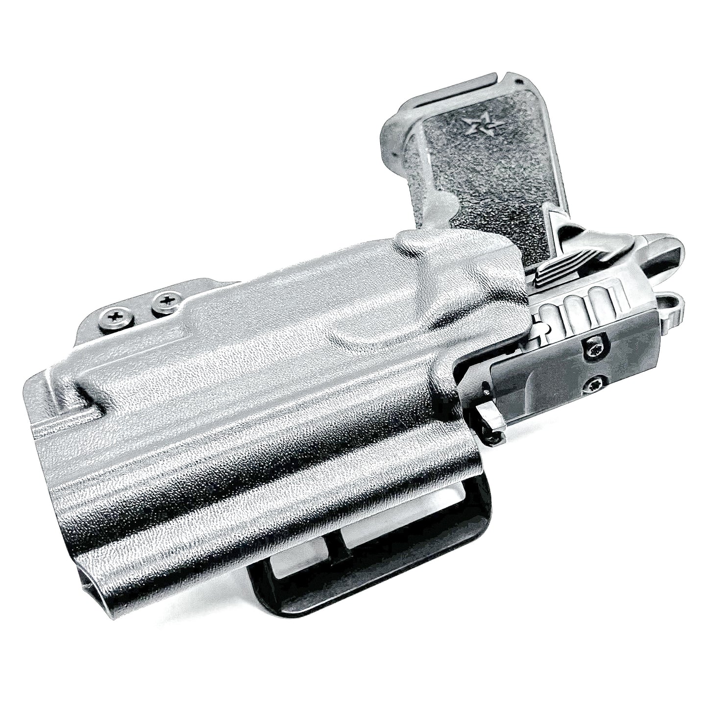 OWB Outside Waistband holster for the Staccato HD P4 and Surefire XC3 from Four Brothers