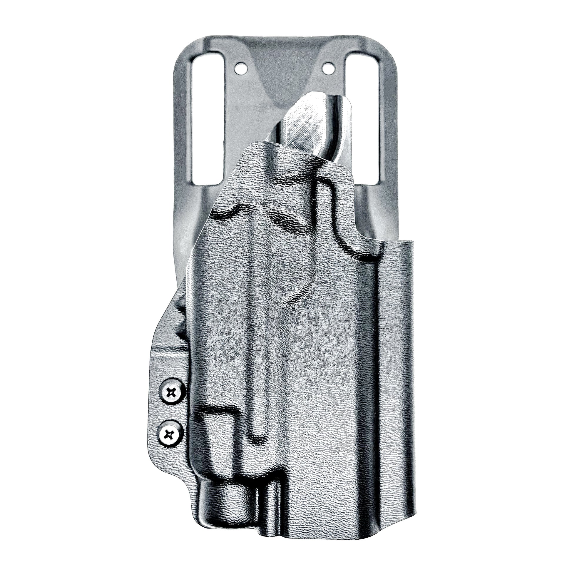 Precision-fit OWB outside the waistband duty & competition holster for the Staccato HD P4 and Streamlight TLR-7 HL-X from Four Brothers. Made in the USA.