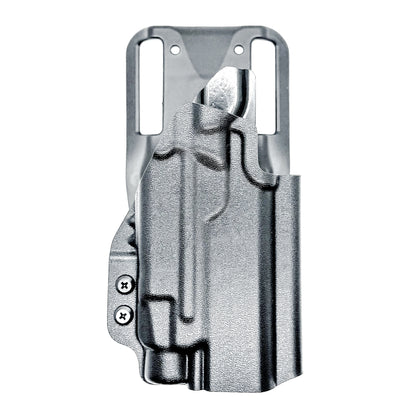 Precision-fit OWB outside the waistband duty & competition holster for the Staccato HD P4 and Streamlight TLR-7 HL-X from Four Brothers. Made in the USA.