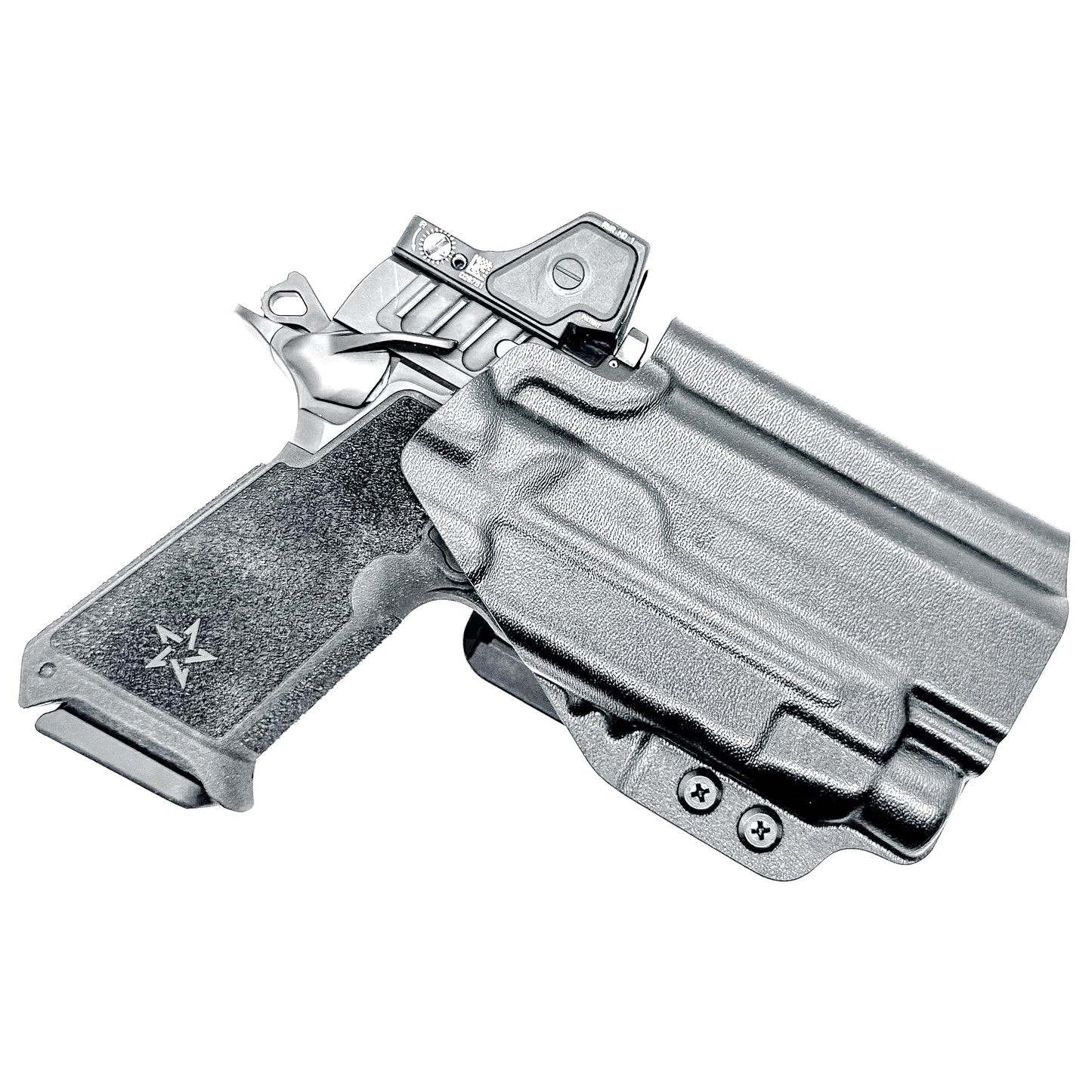 Precision-fit OWB Outside Waistband holster for the Staccato HD P4 and Streamlight TLR-7 HL-X from Four Brothers. Designed for comfort and concealment.