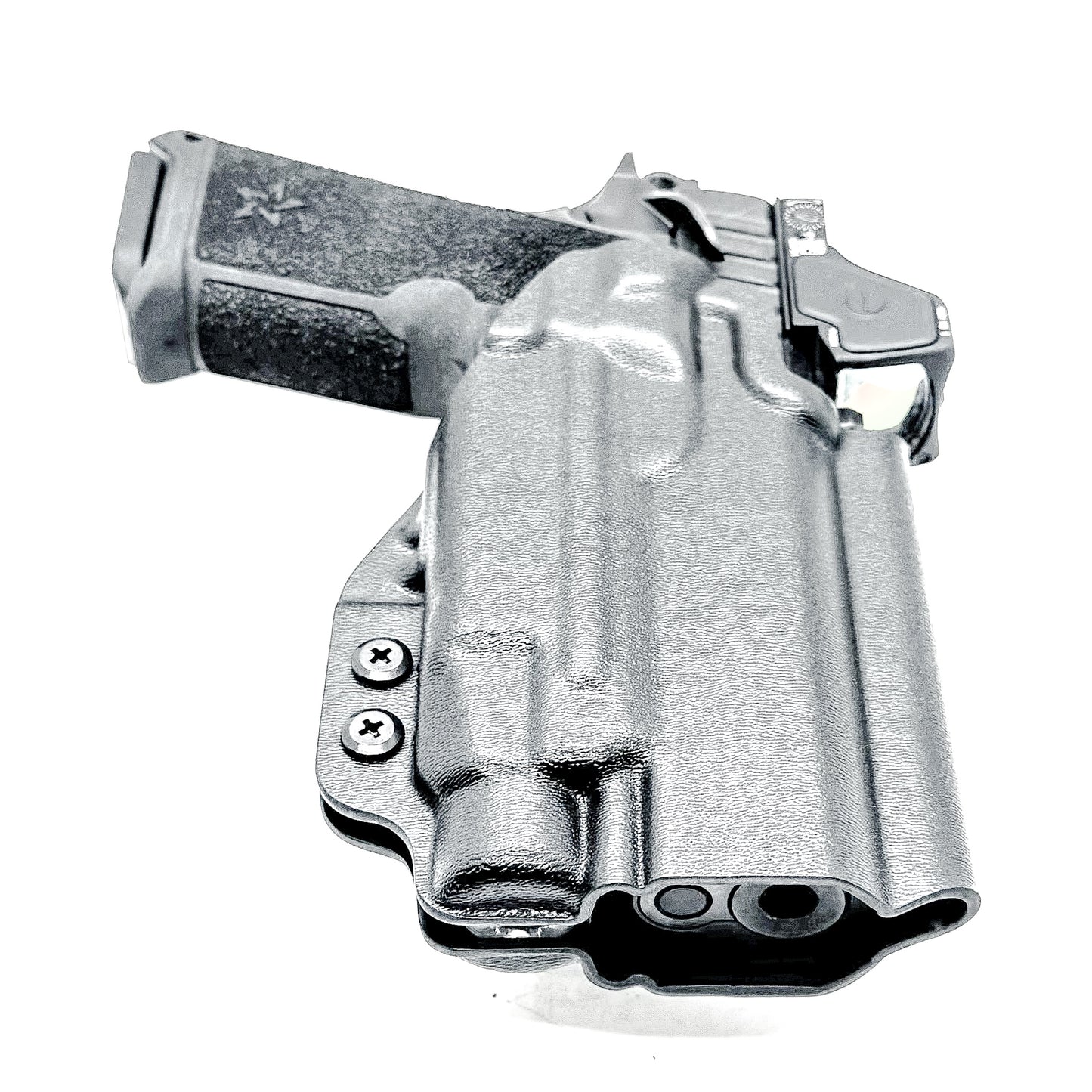 Precision-fit OWB Outside Waistband holster for the Staccato HD P4 and Streamlight TLR-7 HL-X from Four Brothers. Designed for comfort and concealment.