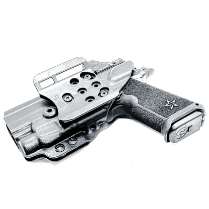 Precision-fit OWB Outside Waistband holster for the Staccato HD P4 and Streamlight TLR-7 HL-X from Four Brothers. Designed for comfort and concealment.