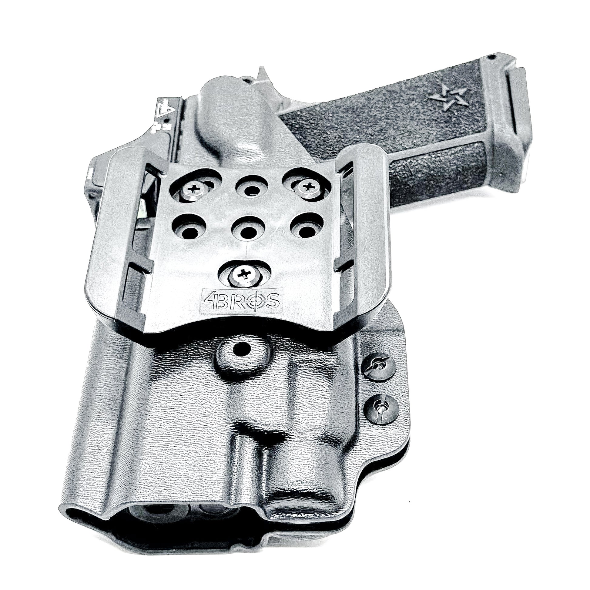 Precision-fit OWB Outside Waistband holster for the Staccato HD P4 and Streamlight TLR-7 HL-X from Four Brothers. Designed for comfort and concealment.