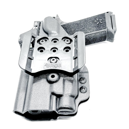 Precision-fit OWB Outside Waistband holster for the Staccato HD P4 and Streamlight TLR-7 HL-X from Four Brothers. Designed for comfort and concealment.