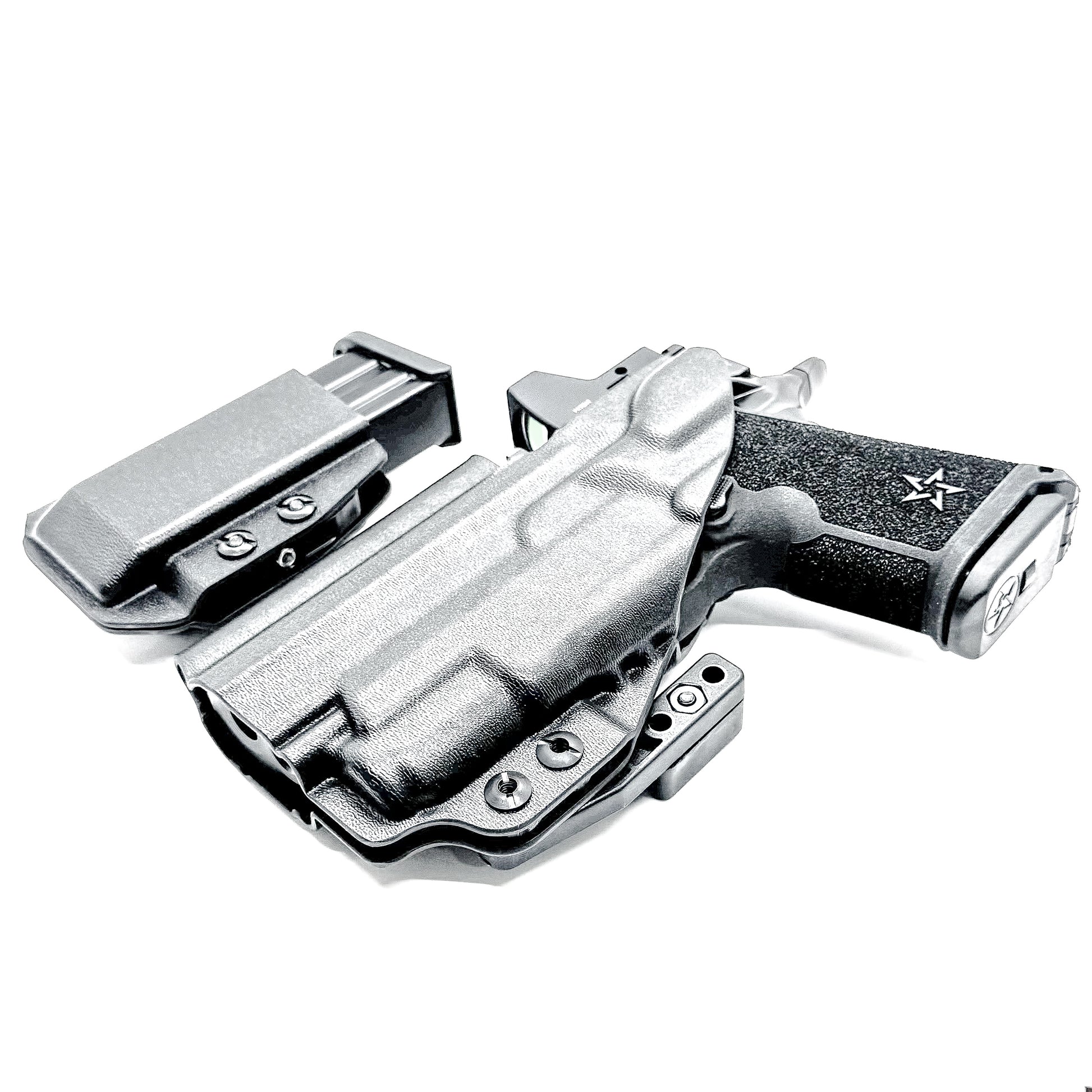 Black Staccato C4X & Surefire X3C IWB Holster & Magazine Pouch IWB AIWB Inside Waistband Combo shown with DCC Monoblock and a modwing.