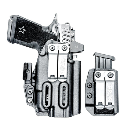 Black Staccato C4X & Surefire X3C IWB Holster & Magazine Pouch IWB AIWB Inside Waistband Combo shown with DCC Monoblock and a modwing.