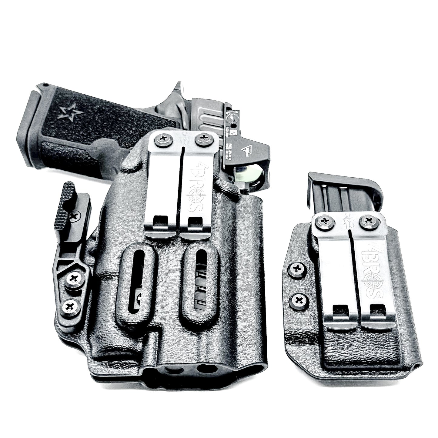 Black Staccato C4X & Surefire X3C IWB Holster & Magazine Pouch IWB AIWB Inside Waistband Combo shown with DCC Monoblock and a modwing.