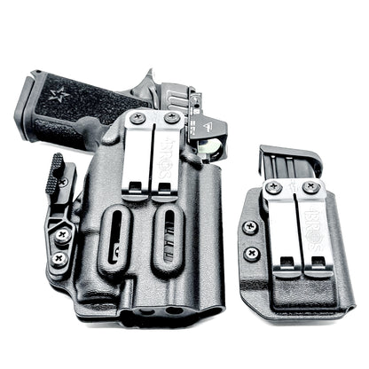 Black Staccato C4X & Surefire X3C IWB Holster & Magazine Pouch IWB AIWB Inside Waistband Combo shown with DCC Monoblock and a modwing.