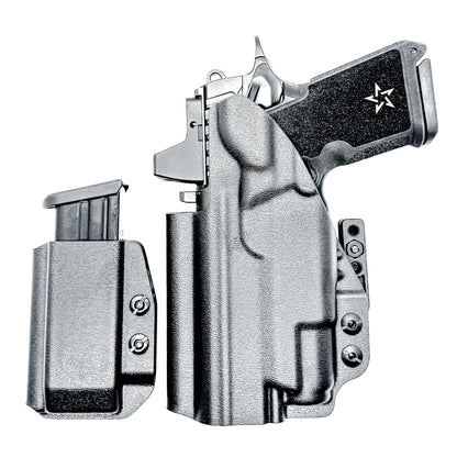 Black Staccato C4X & Surefire X3C IWB Holster & Magazine Pouch IWB AIWB Inside Waistband Combo shown with DCC Monoblock and a modwing.