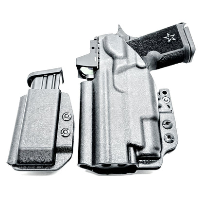 Black Staccato C4X & Surefire X3C IWB Holster & Magazine Pouch IWB AIWB Inside Waistband Combo shown with DCC Monoblock and a modwing.