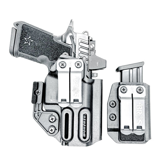 IWB holster combo for Staccato HD C3.6 and Glock 9MM mags. Includes mag carrier, Modwing, and Monoblock clips. Ships fast from the USA.