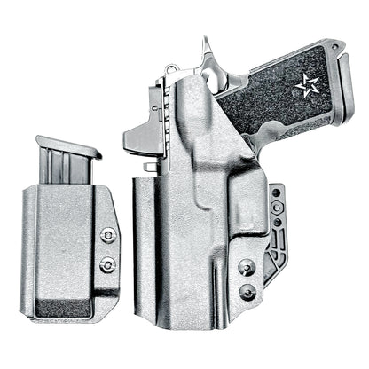 IWB holster combo for Staccato HD C3.6 and Glock 9MM mags. Includes mag carrier, Modwing, and Monoblock clips. Ships fast from the USA.