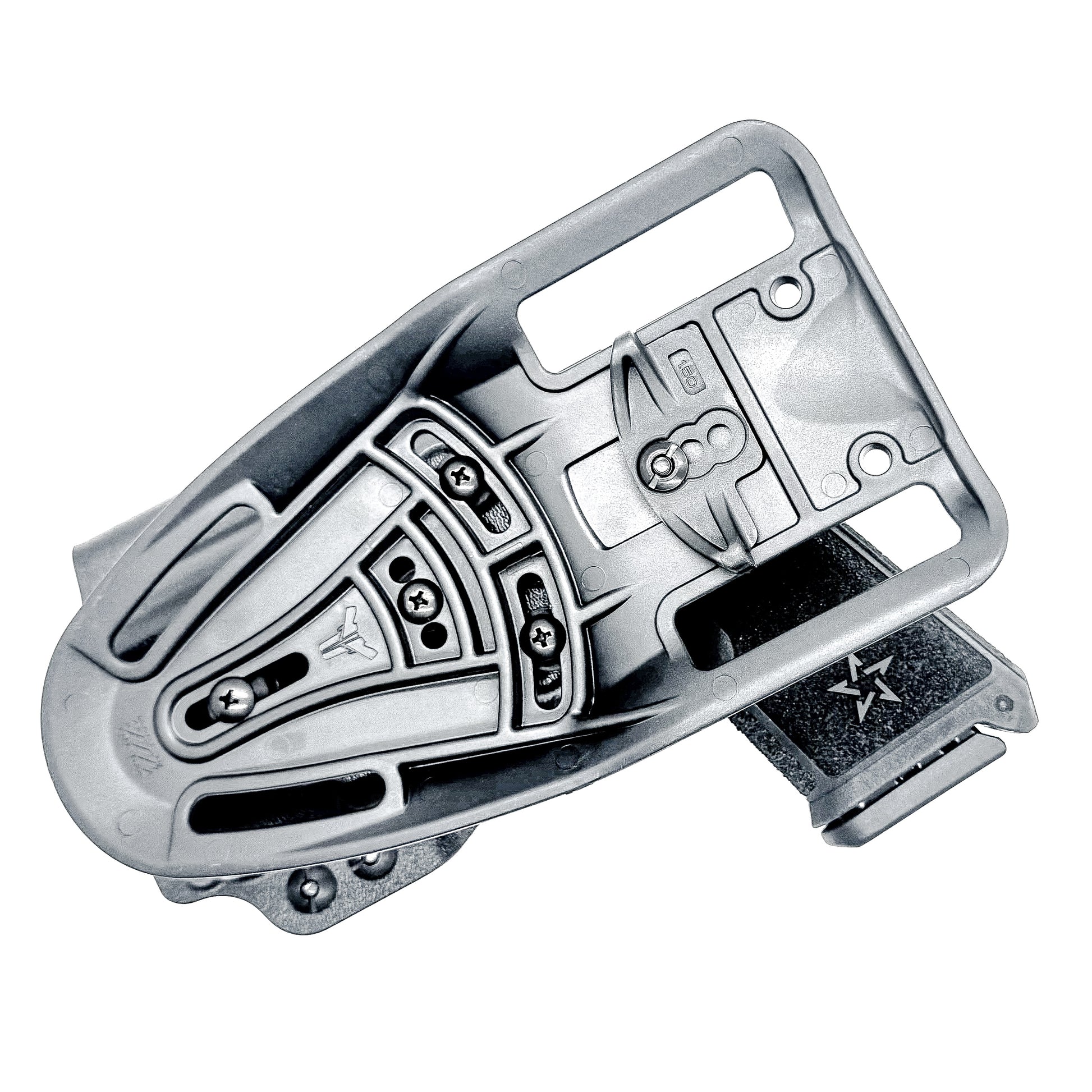 Staccato C3.6 Surefire XC3 OWB holster for Outside Waistband light duty & competition setups.  Shown in black with a duty drop attachment. 