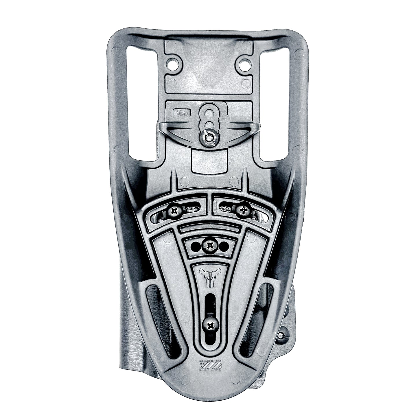 Staccato C3.6 Surefire XC3 OWB holster for Outside Waistband light duty & competition setups.  Shown in black with a duty drop attachment. 