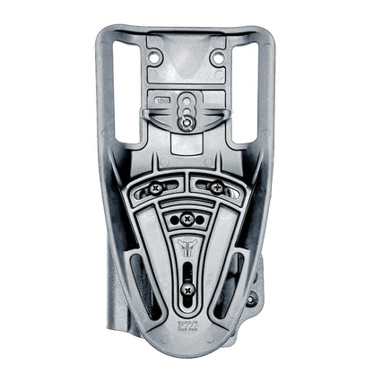 Staccato C3.6 Surefire XC3 OWB holster for Outside Waistband light duty & competition setups.  Shown in black with a duty drop attachment. 