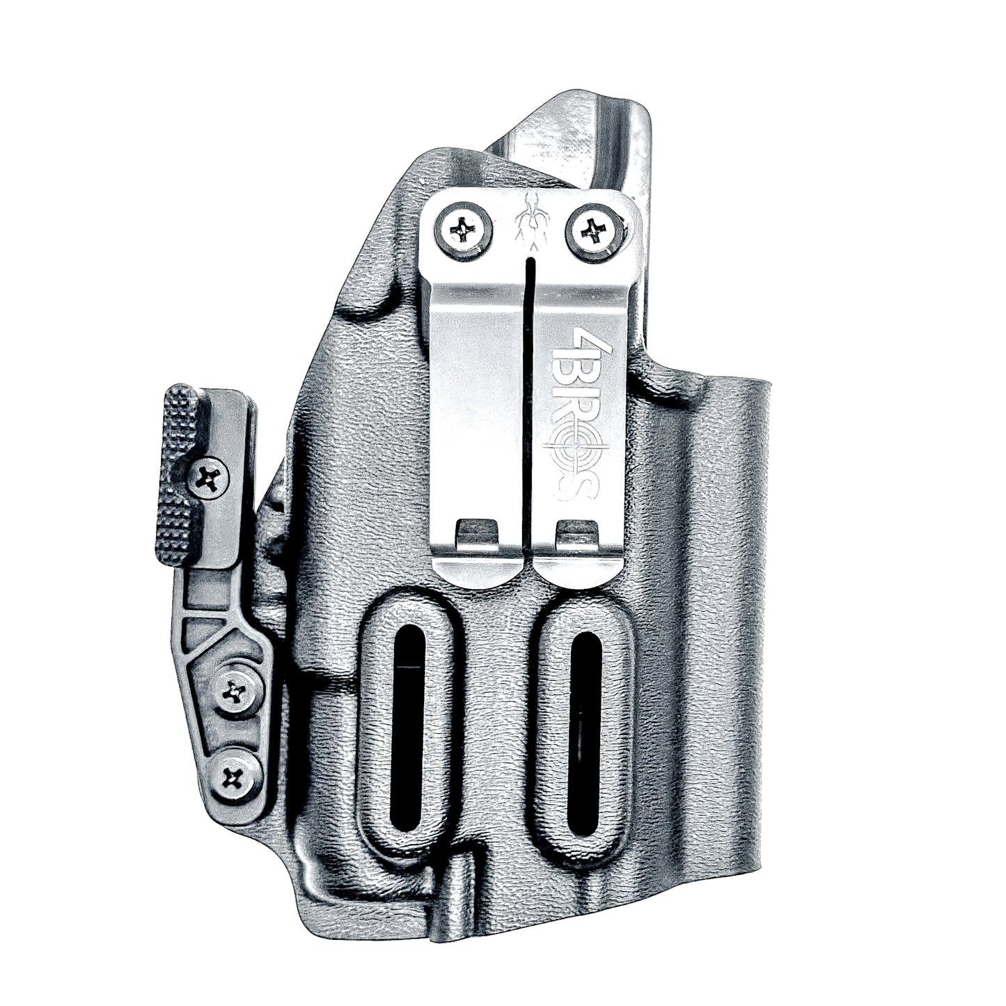 Black Durable IWB  Inside Waistband holster for the Staccato C3.6 with a Surefire XC3 shown with a DCC Monoblock and a Modwing.
